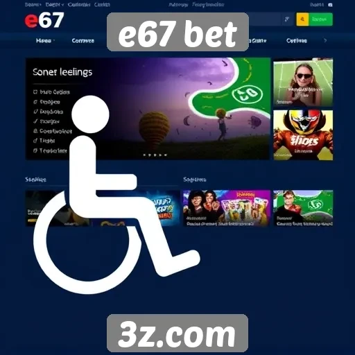 Acessibilidade e usabilidade do site e67 bet